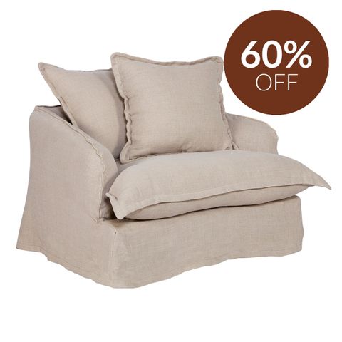 Hayman Slip Cover Arm Chair - Natural Linen