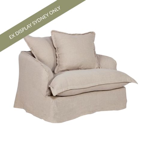 Hayman Slip Cover Arm Chair - Natural Linen - OUTLET NSW