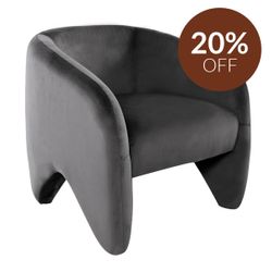 Maine Arm Chair - Charcoal Velvet