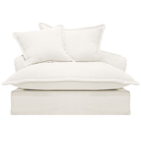 Hayman Slip Cover Arm Chair - White Linen