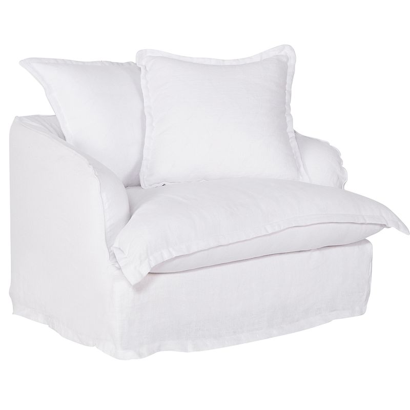 Hayman Slip Cover Arm Chair - White Linen