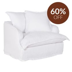 Hayman Slip Cover Arm Chair - White Linen