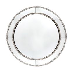 Zeta Wall Mirror - Round Antique Silver