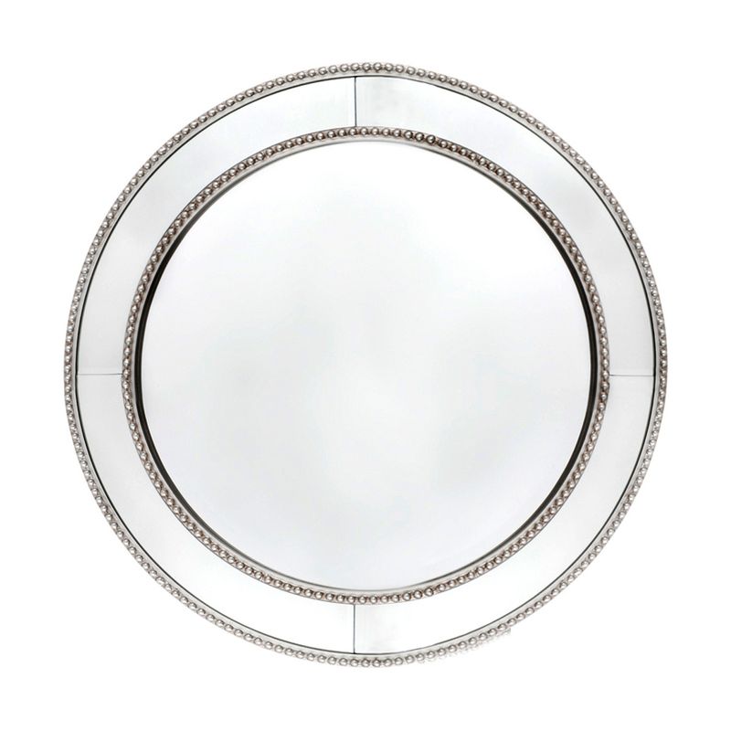 Zeta Wall Mirror - Round Antique Silver