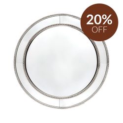 Zeta Wall Mirror - Round Antique Silver
