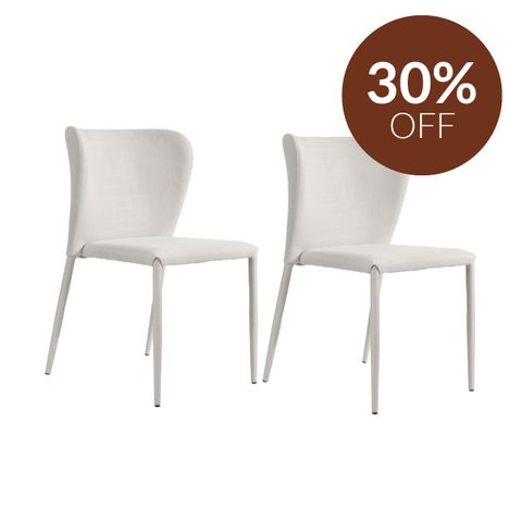 Foley Dining Chair Set of 2 - Natural w Fabric Legs