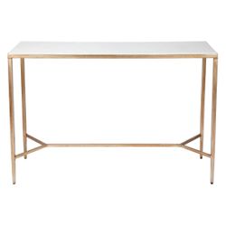 Chloe Stone Console Table - Small Antique Gold