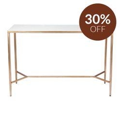 Chloe Stone Console Table - Small Antique Gold