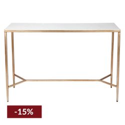 Chloe Stone Console Table - Small Antique Gold