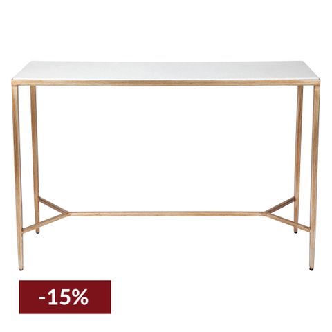 Chloe Stone Console Table - Small Antique Gold