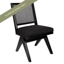 The Imperial Black Rattan Dining Chair - Black Cotton - OUTLET NSW