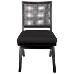 The Imperial Black Rattan Dining Chair - Black Cotton - OUTLET NSW