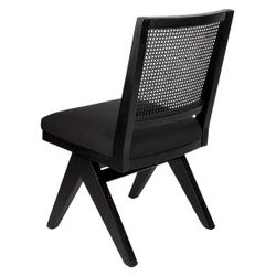 The Imperial Black Rattan Dining Chair - Black Cotton - OUTLET NSW