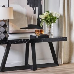 Ebony Marble Console Table - Black - OUTLET NSW