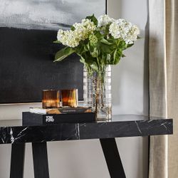 Ebony Marble Console Table - Black - OUTLET NSW