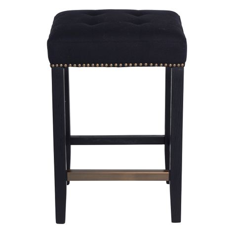 Canyon Black Kitchen Stool - Black Cotton