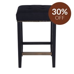 Canyon Black Kitchen Stool - Black Cotton