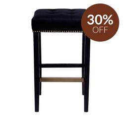 Canyon Black Bar Stool - Black Cotton