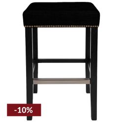 Canyon Black Bar Stool - Black Cotton