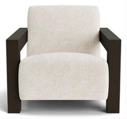 Lindsay Arm Chair - Ivory Chenille - OUTLET NSW