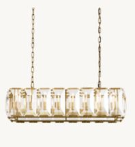Florence Glass Pendant - Linear Antique Brass - OUTLET NSW