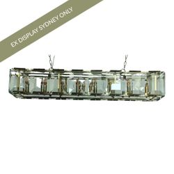 Florence Glass Pendant - Linear Antique Brass - OUTLET NSW