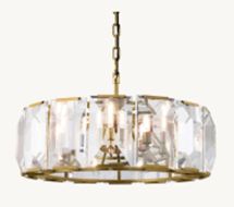 Florence Glass Pendant - Round Antique Brass - OUTLET NSW