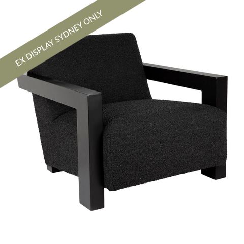 Lennon Arm Chair - Black Onyx Boucle - OUTLET NSW