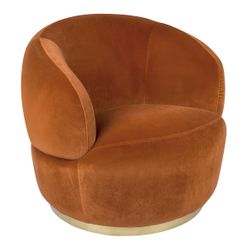 Tubby Swivel Arm Chair - Caramel Velvet - OUTLET NSW