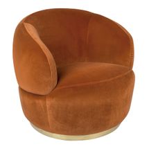Tubby Swivel Arm Chair - Caramel Velvet - OUTLET NSW