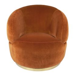 Tubby Swivel Arm Chair - Caramel Velvet - OUTLET NSW