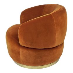 Tubby Swivel Arm Chair - Caramel Velvet - OUTLET NSW