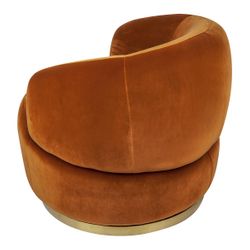 Tubby Swivel Arm Chair - Caramel Velvet - OUTLET NSW