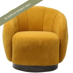 Camden Swivel Arm Chair - Mustard Velvet - OUTLET NSW