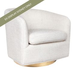 Belvedere Arm Chair - Off White Chenille - OUTLET NSW