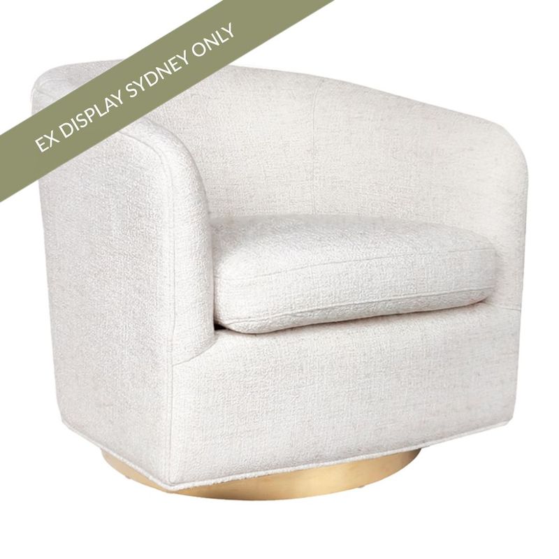 Belvedere Arm Chair - Off White Chenille - OUTLET NSW