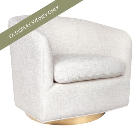 Belvedere Arm Chair - Off White Chenille - OUTLET NSW