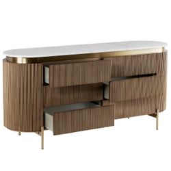 Demarco 6 Drawer Chest - Antique Gold - OUTLET NSW