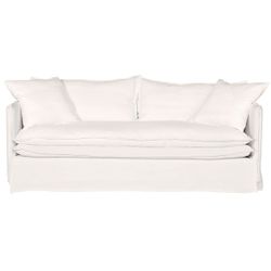 Palm Beach 3 Seater Slip Cover Sofa - White Linen - OUTLET NSW
