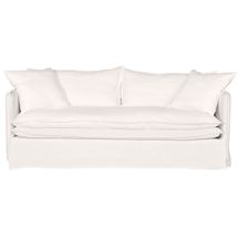 Palm Beach 3 Seater Slip Cover Sofa - White Linen - OUTLET NSW