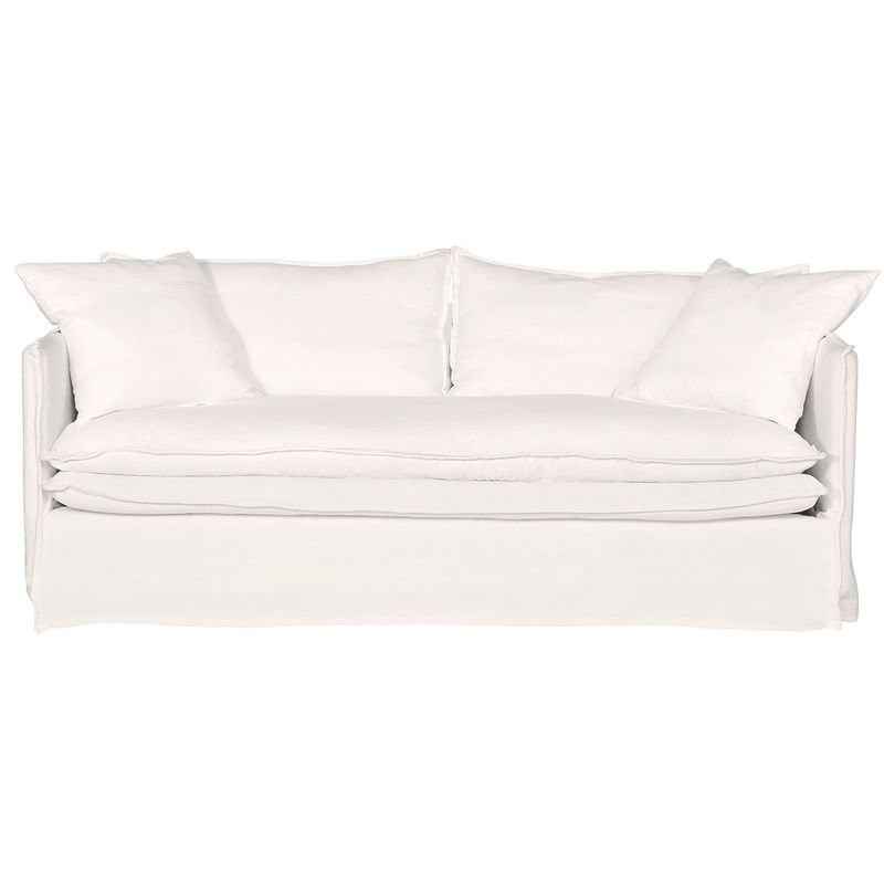 Palm Beach 3 Seater Slip Cover Sofa - White Linen - OUTLET NSW