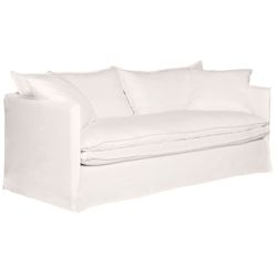 Palm Beach 3 Seater Slip Cover Sofa - White Linen - OUTLET NSW