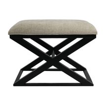 Spencer Black Timber Stool - Wheat