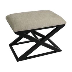 Spencer Black Timber Stool - Wheat