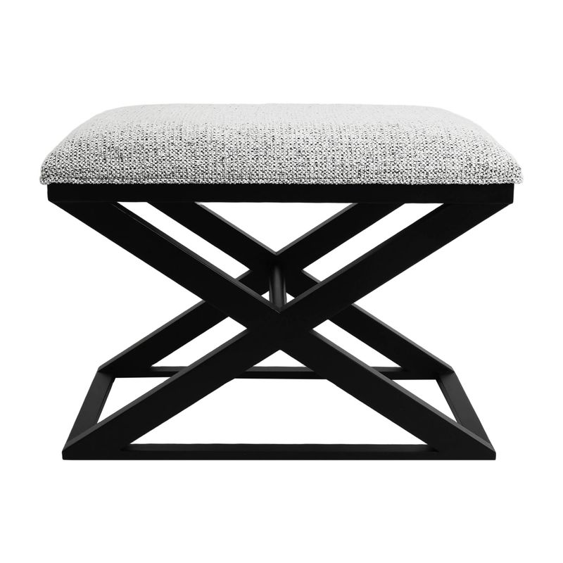 Spencer Black Timber Stool - Salt & Pepper