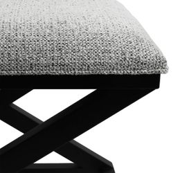 Spencer Black Timber Stool - Salt & Pepper