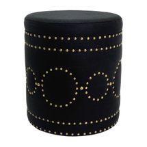 Bradshaw Round Storage Stool - Black Linen