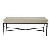 Hacienda Black Iron Bench Ottoman - Wheat
