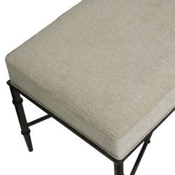 Hacienda Black Iron Bench Ottoman - Wheat