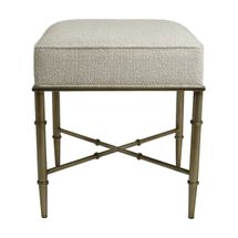 Hacienda Antique Gold Iron Stool  - Speckle Ecru